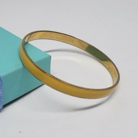 J CREW GOLD TONE YELLOW ENAMEL BANGLE BRACELET - Picture 5 of 7